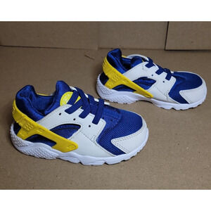 Nike Huarache Run Low Indigo Force Yellow toddler 7c 704950-418